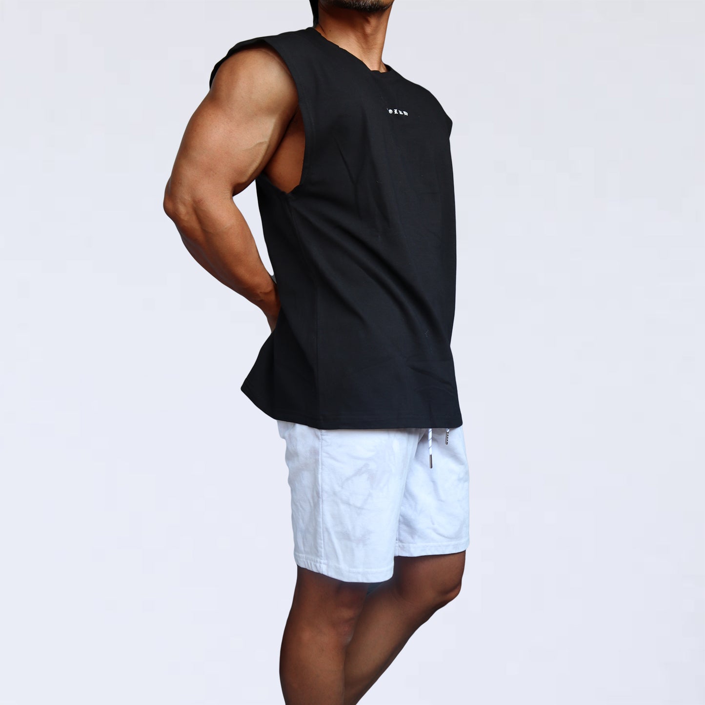 NO SLEEVE VOLKH BACK LOGO SHIRT ~BLACK~