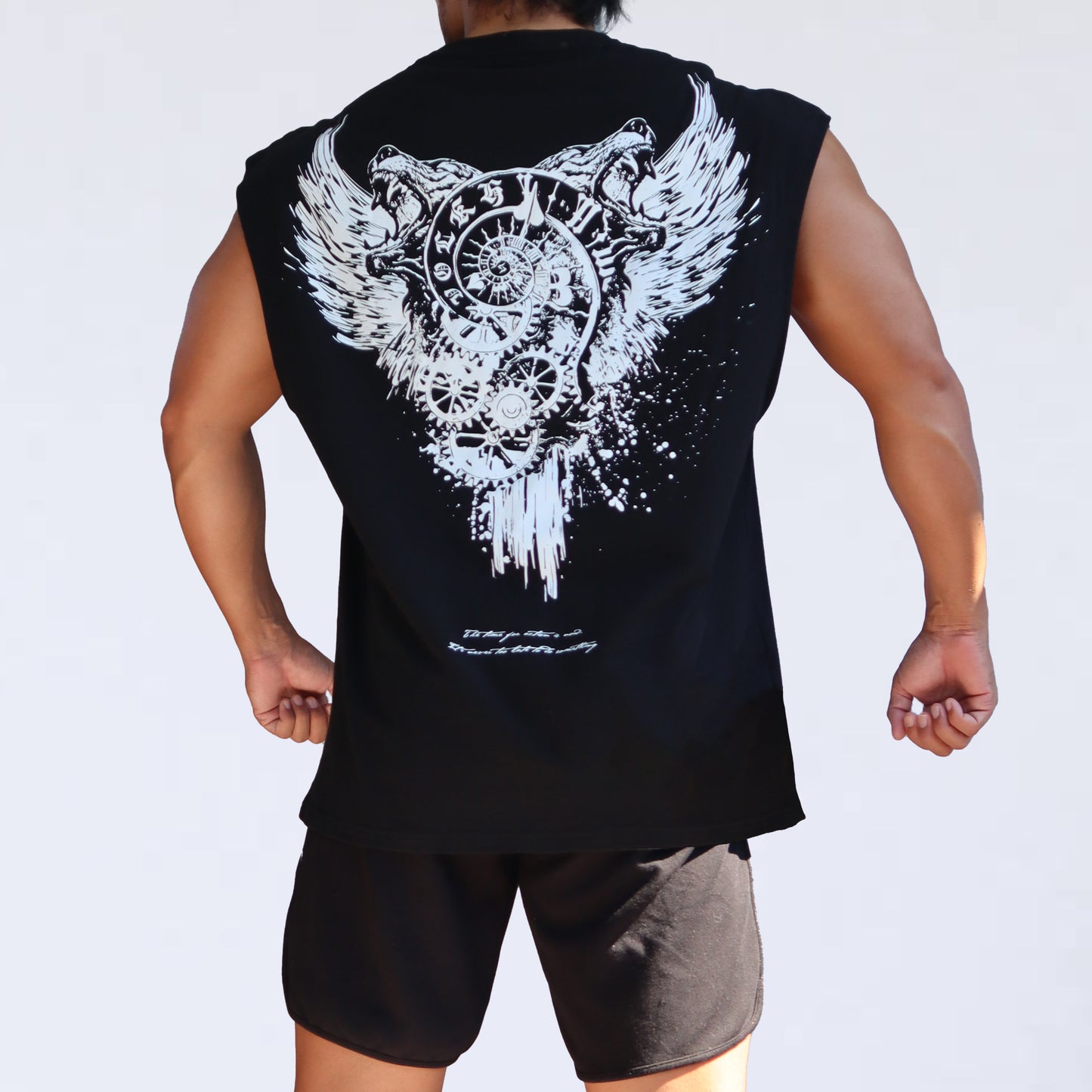 NO SLEEVE VOLKH BACK timewolf SHIRT ~BLACK~