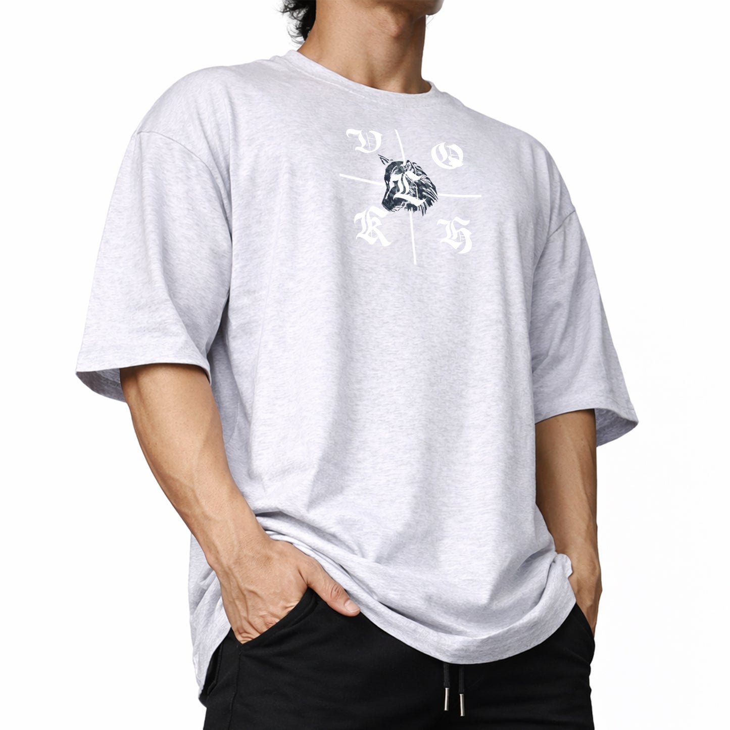 BIG T-SHIRT　volkh　wolfcross ～whitegray～