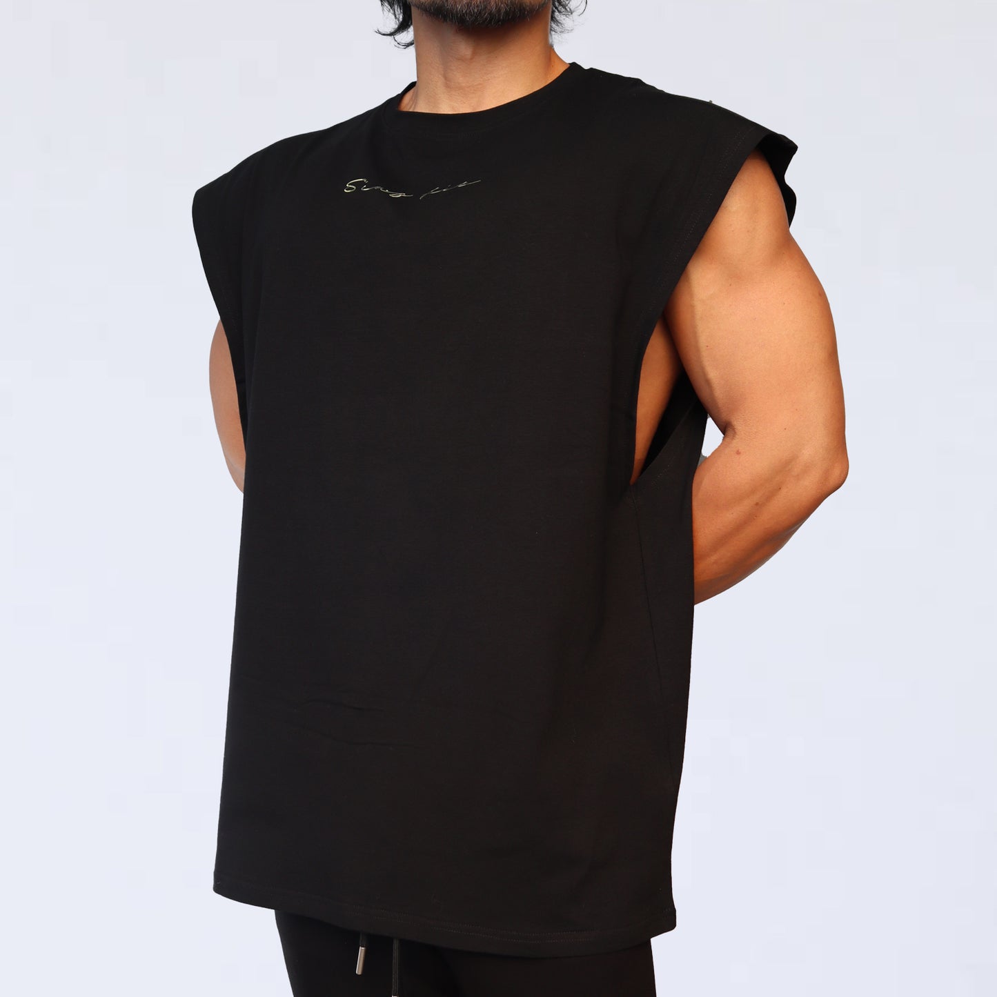 NO SLEEVE VOLKH camoufla WOLF SHIRT ～black～