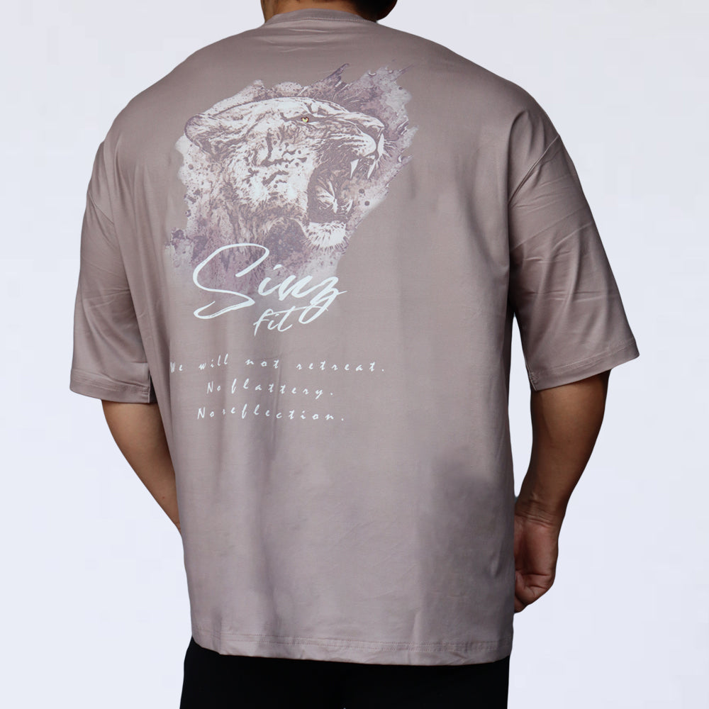 BIG T-SHIRT SINZ LEO BROWN-GLAY