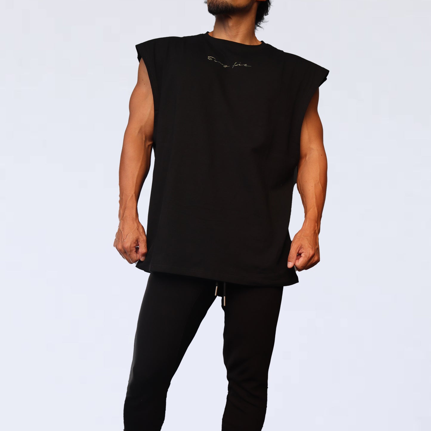 NO SLEEVE VOLKH camoufla WOLF SHIRT ～black～