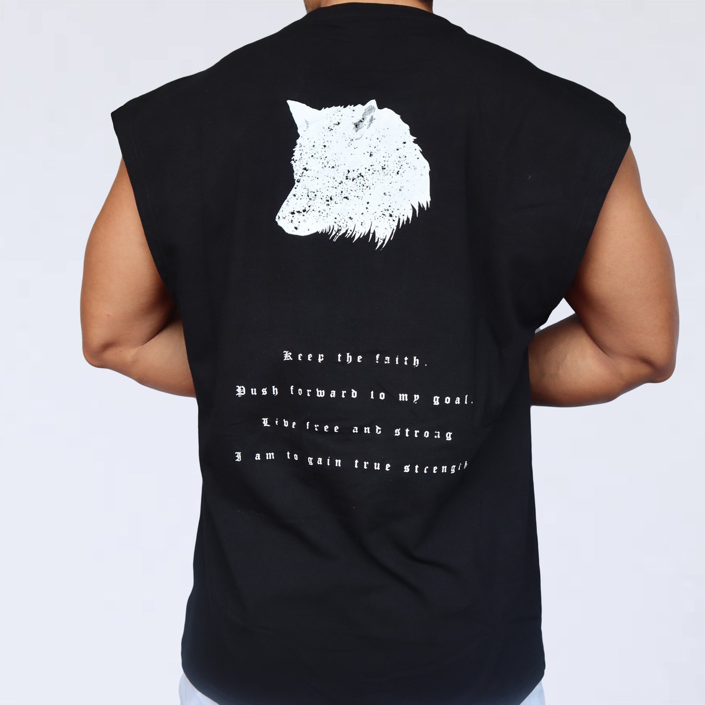 NO SLEEVE VOLKH BACK LOGO SHIRT ～BLACK～