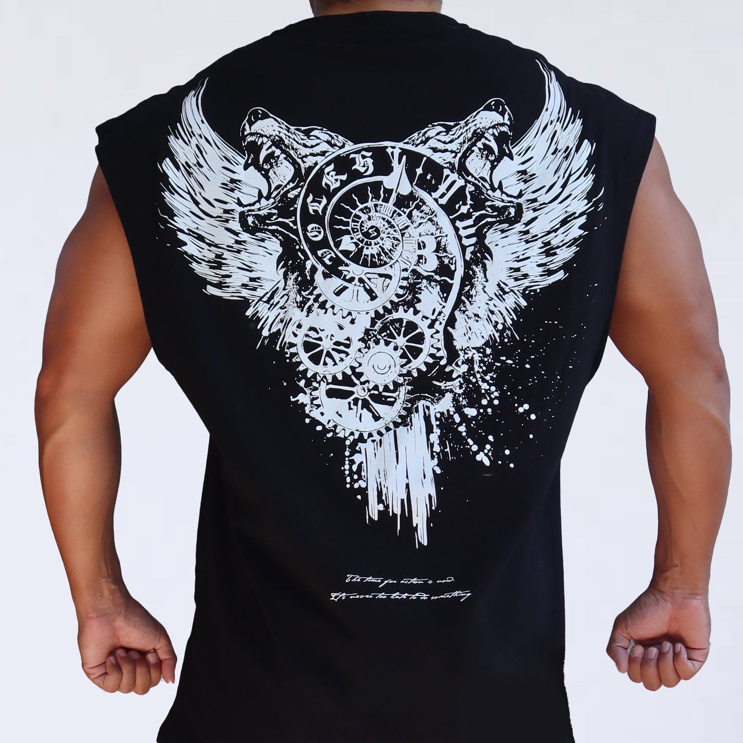 NO SLEEVE VOLKH BACK timewolf SHIRT ～BLACK～