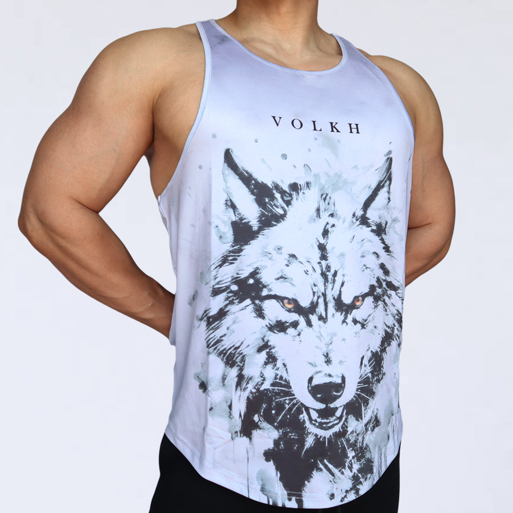 TANK TOP ～ VOLHK LOGO WHITE GREY～