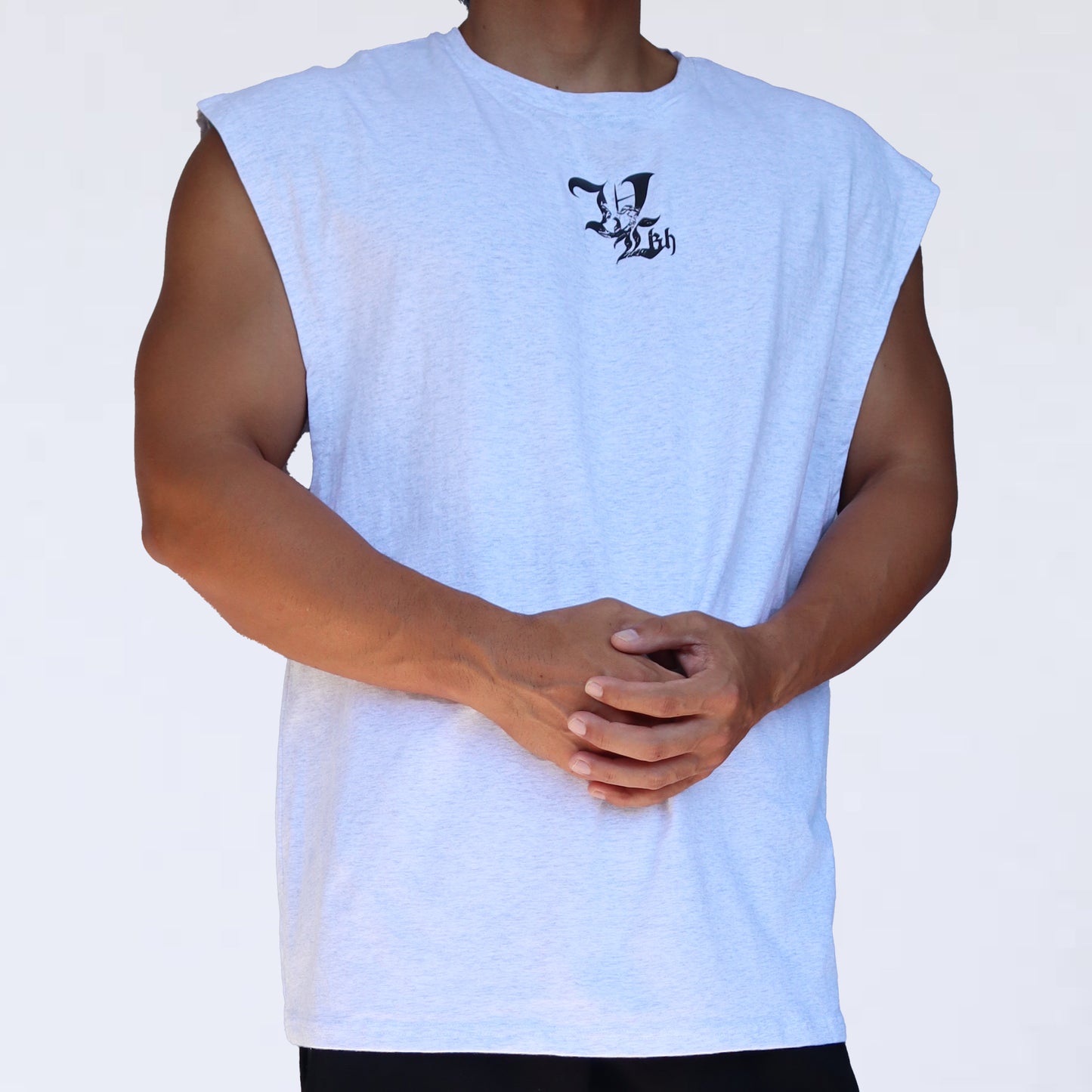 NO SLEEVE VOLKH BACK timewolf SHIRT ～whitegray～