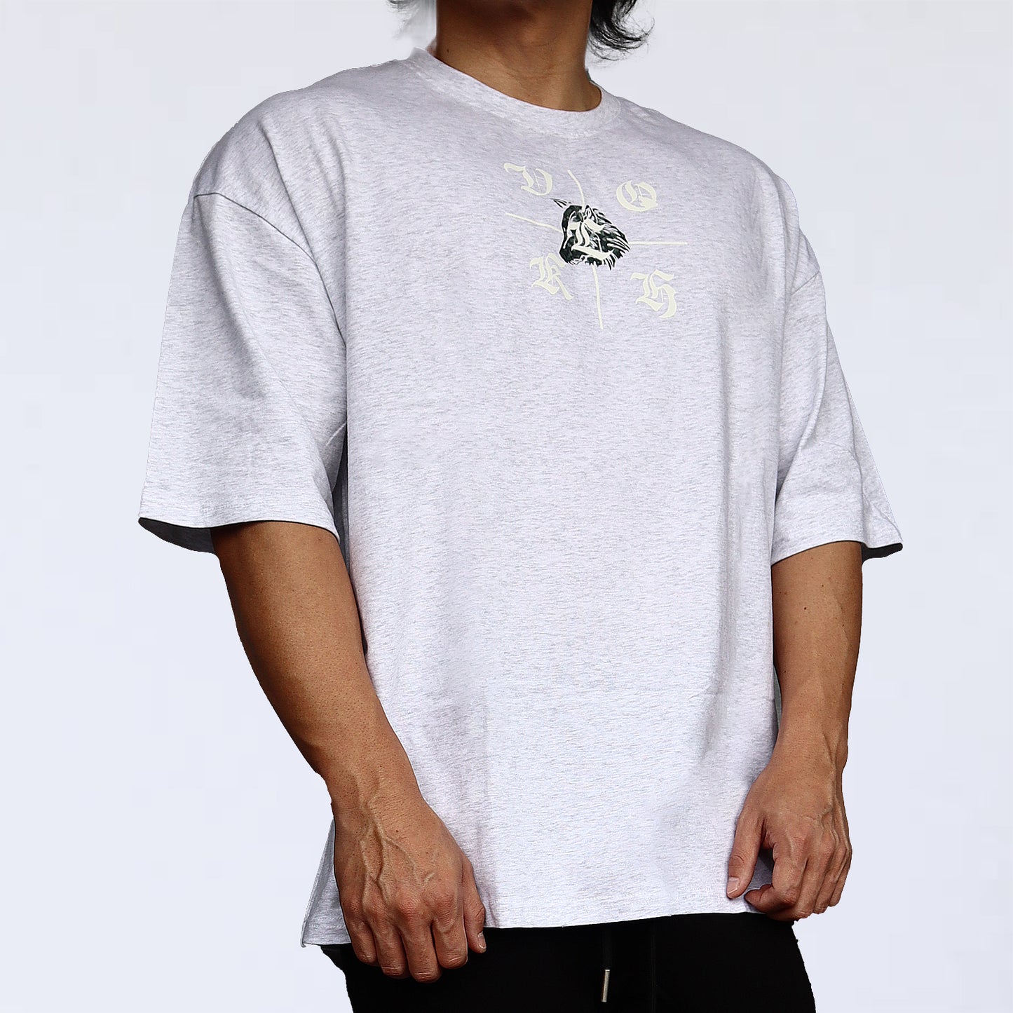 BIG T-SHIRT　volkh　wolfcross ～whitegray～