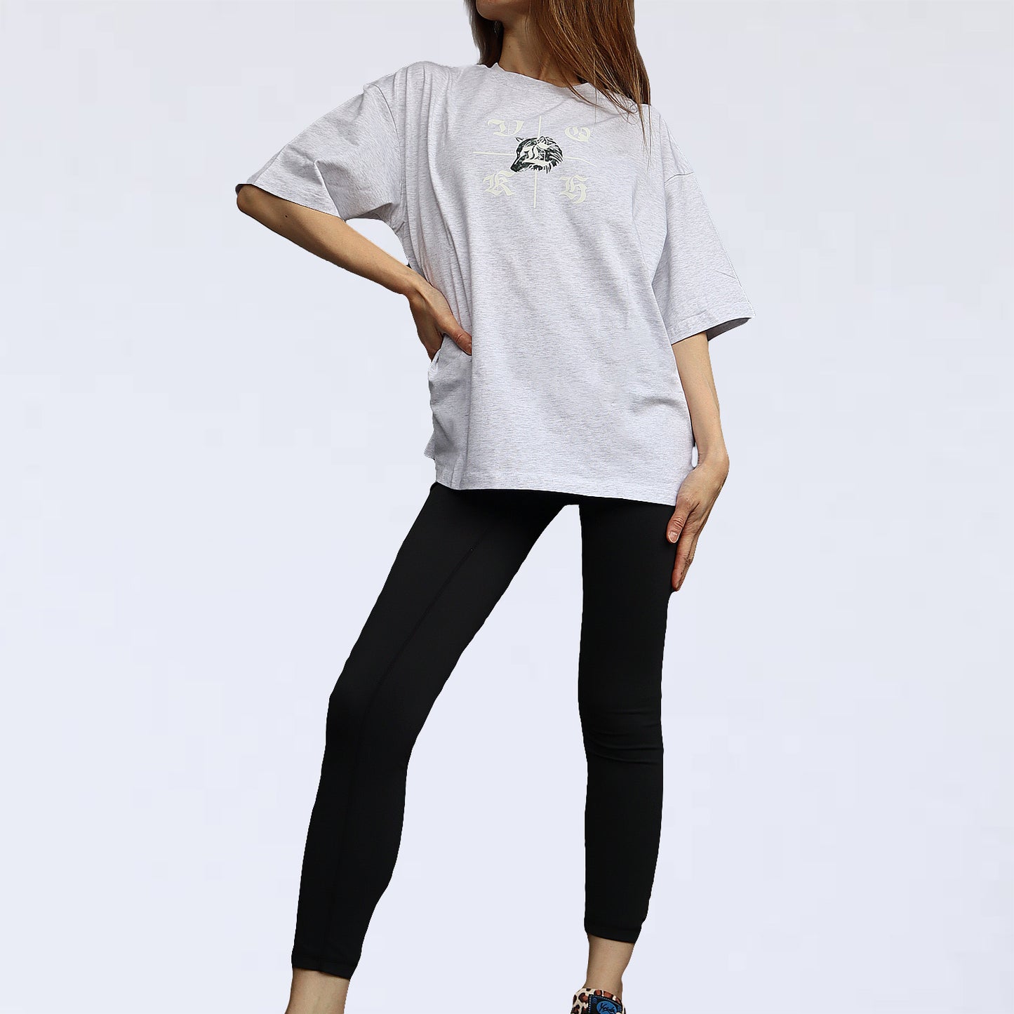 BIG T-SHIRT　volkh　wolfcross ～whitegray～
