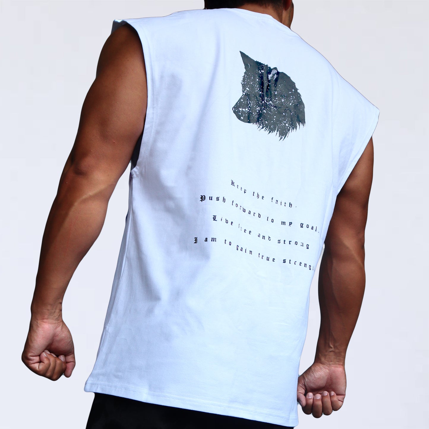 NO SLEEVE VOLKH BACK LOGO SHIRT ～WHITE～