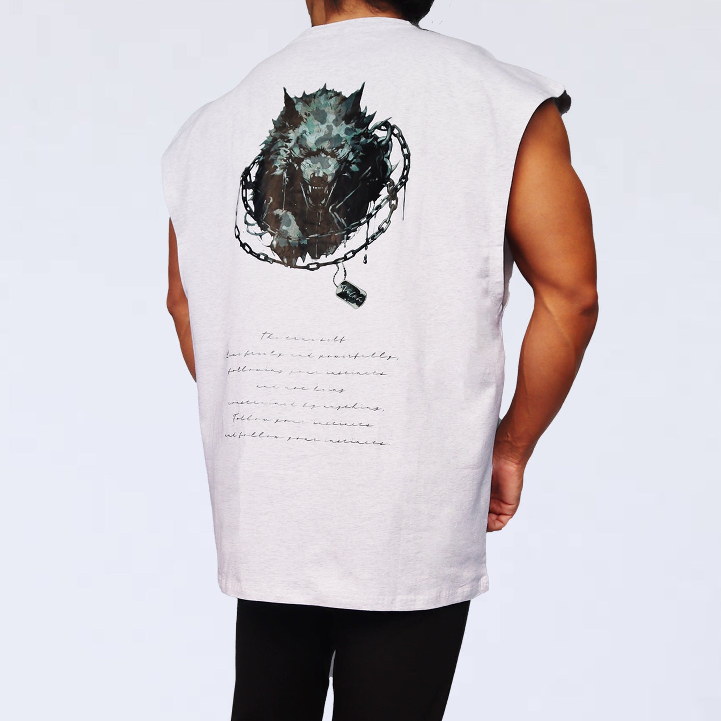 NO SLEEVE VOLKH camoufla WOLF SHIRT ～whitegray～