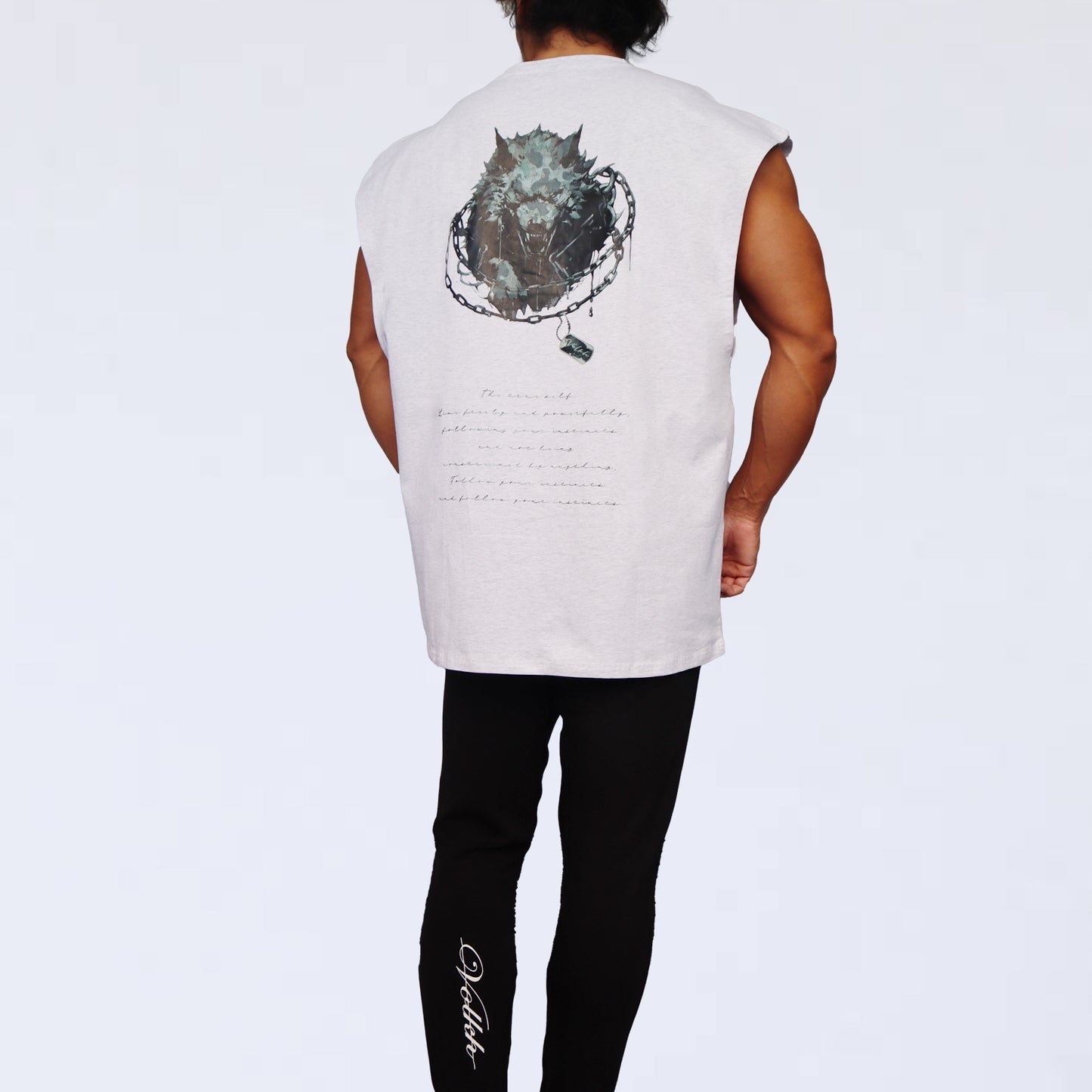 NO SLEEVE VOLKH camoufla WOLF SHIRT ～whitegray～