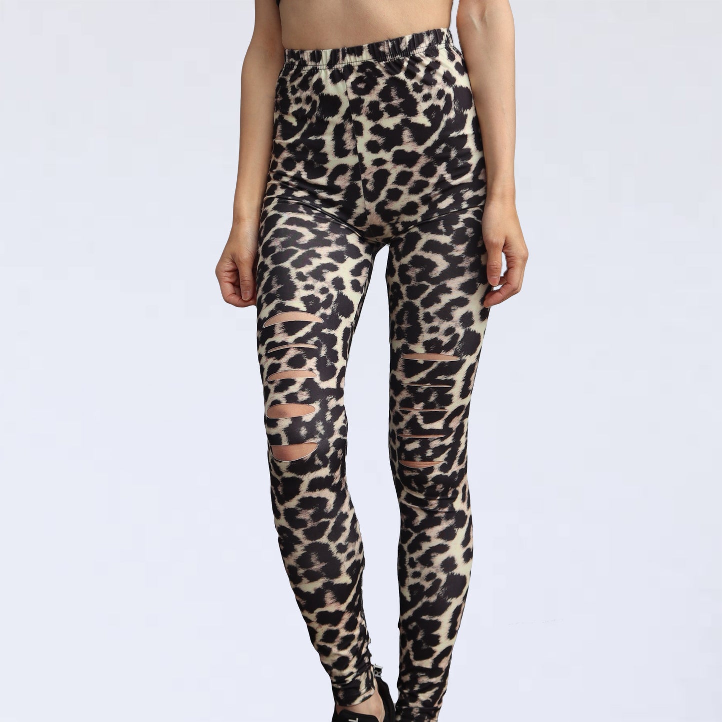 Yoga wear leggings　　　～ Slit Leopard ～