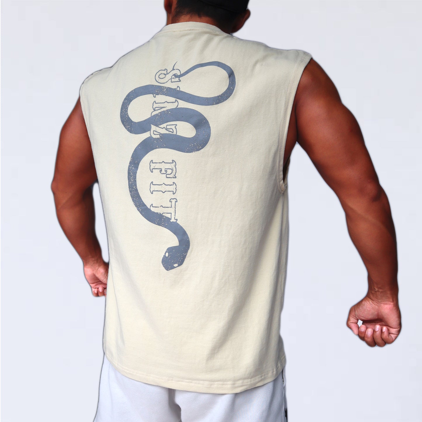 SINZ SNAKE NO SLEEVE SHIRT （CREAM)